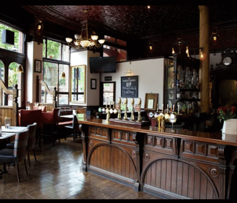 Traditional London pub interior