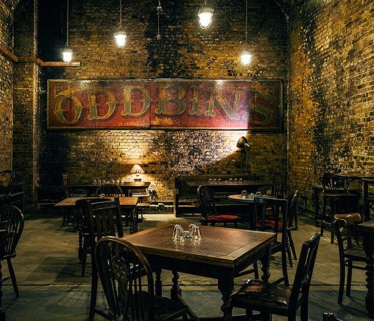 Brick-walled cellar wine bar in London