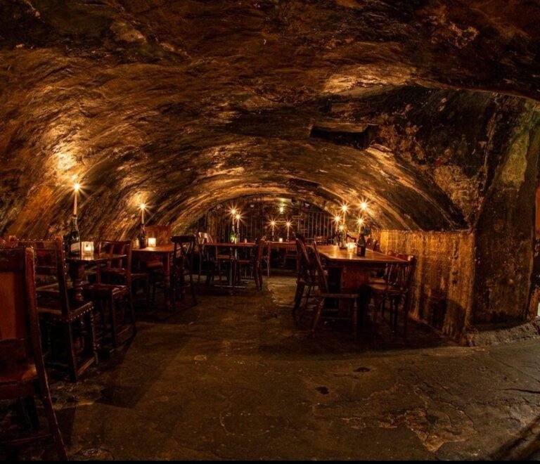 Candlelit wine bar in a former Victorian water tunnel under London